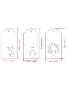 1 Set Handmade Christmas Tags With Twine, Hollowed-Out Christmas Tree, Snowflake, Deer Gift Hang Tags, Handmade Red Cards, Christmas Tree Decorations, Suitable For Halloween, Christmas, And Christmas Decor(30 Labels + 10m Twine)
