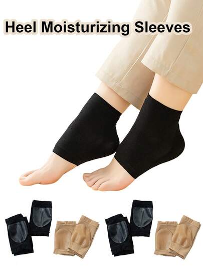 防开裂脚跟保护套，脚跟护理袜，顺滑保湿，防止脚跟开裂痕迹，适合旅行、露营和女性的完美旅行必备品，适合女性和男性
