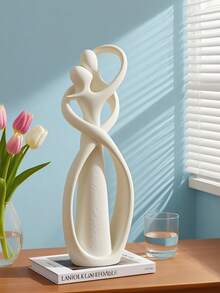 Abstract Romantic Couple Sculpture Modern Art Statue, Minimalist White Resin Lovers Figurine Ornament For Home Decor, Creative Intimate Lovers Shape Decorative Accent, Perfect Valentine's Day Anniversary Housewarming Gift For Bedroom Living Room Tabletop Decoration Suitable For Room Decoration, Home Decoration, Birthday Decoration, Kitchen, Wedding, Bedroom Decoration, Living Room Decoration, Gift, Party Decoration