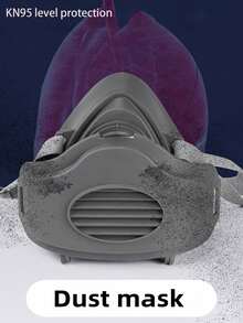 Respirador reutilizable, filtro reemplazable, máscara antipolvo de media cara para pintura industrial, máscara de gas reutilizable, KN95, filtro de polvo opcional, filtro de carbón activado (no médico)