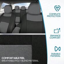 PolyPro Car Covers Full Set In Gray On Black, Front And Rear Split Covers, Easy To Install Car Seats Cover Set And Accessories Auto Trucks Van SUV - Gray - 灰色的 - 查看 5