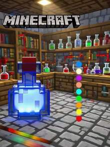 Minecraft 1 Commemorative Edition Minecraft Series Potion Night Light - 8 Color Styles Decoration, USB Rechargeable, Suitable For Bedroom Decoration And Relaxation, Perfect For Sleep/Computer Room Christmas And Birthday Gifts, Suitable For Teenagers And Adults, And For Themed Parties.