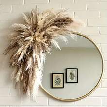 1pc 35inch Elegant Boho Wedding Arch Decor - Natural Pampas Grass Elegant Boho Wedding Arch Decor - Natural Pampas Grass - Autumn & Winter Seasonal Decor, Rattan Material, Versatile For Christmas, - Hanging Pampas Mirror Surround, Wall Decor, Event Backdrop, Salon Signage Home Decor Christmas Decorations Room Decor