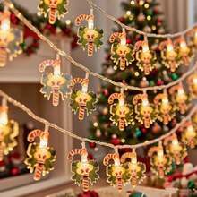 1 Stück LED Weihnachts-Zuckerstangen-Lichterkette, batteriebetrieben, Weihnachts-Themen-Dekoration, geeignet für Bars, Häuser, Partys, Schlafzimmer, romantische Feenlichter Weihnachtsdekoration XMAS Deko Weihnachtsbaum Geschenk Deko Thanksgiving Hochzeit Heim-Deko Herbst-Deko Geburtstags-Dekorationen für Geschenke Party-Zubehör Innen- und Außenbereich Garten Feiertags-Festival-Deko Halloween-Deko Wanddekoration Halloween-Ornamente