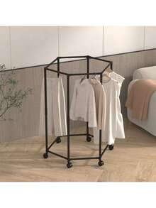 1pc 6-Tier Hexagon Clothes Drying Rack - Thickened Iron Frame, Floor Standing Double Layer Garment Rack, Suitable For Bedroom, Dorm And Balcony, Can Hold Multiple Clothing Items, Commercial Clothing Display Rack, Household Laundry Storage, Convenient Drying Rack - Multicolor - View 4