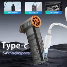 S&D Turbo Jet Fan, Mini Air Blower 130000RPM Turbo Fan, 3 Gear Adjustable Electric Air Duster, Wind Speed 52m/S Brushless Motor Handheld Duct, Car High-Performance Cyclone Turbo, Snow Blower, Air Cushion , Blow Dry Pets, Barbecue Hair Dryer - Black - View 2