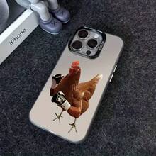 La funda del IMD cuenta con un innovador diseño de gallina BOXEADORA plateada - compatible con el  16 / 15 / 14 / 13 / 12 / 11 / Pro / pro Max / plus, una ligera funda antideslizante / funda impresa / funda ultravioleta / nuevo modelo, regalo perfecto para usted y su familia / amigos - Oscuro-122 - Ver 5