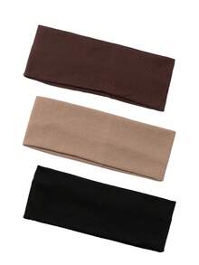 1/3/4 piezas Diademas deportivas versátiles y minimalistas de unicolor, accesorios para el cabello de otoño e invierno para mujer, pañuelos elegantes, bandanas suaves para vacaciones - Multicolor - Ver 6