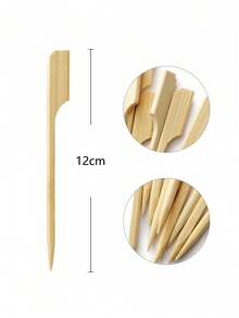 100 Espetos de Bambu para Frutas, Espetos de Frango Grelhado, Palitos de Churrasco, Garfos para Vegetais e Frutas, Palitos de Dente Apetitosos, Adequados para Festas de Aniversário, Casamentos, Reuniões de Feriados, Utensílios Descartáveis, Natal