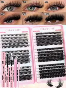 CMAYOME 570 Pieces Of 30D/40D/50D/60D/80D/100D Type Protein Collagen Type False Eyelashes. The Quality Is Excellent. The Length Of Each Single Eyelash Lash Clusters Kit,Lashes,Eyelashes,Fake Lashes