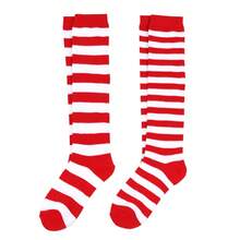 2 Pairs Striped Knee-High Socks, Cosplay Socks, Breathable Non-Slip, Suitable For Party Costumes