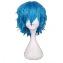 Blue Hair Heat Resistant Chemical Fiber Wigs Daily Wear Women Wigs Sweet Cute Wigs Prom Party Wigs Natural Hair - 藍色 - 查看 4