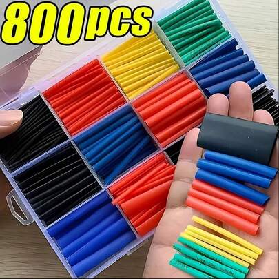 127pcs Heat Shrink Tubing Insulation Shrink Sleeve 2:1 Wire Cable Sleeve Kit, Flame Retardant Anti-Corrosion Cable Harness Sleeve Kit For Boat, Car, Motorcycle Wiring, DIY