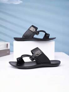 Men's Summer New Lightweight Breathable Non-Slip EVA Sole Slide Sandals, Fashionable Casual Strap Beach Slippers