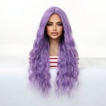 Heat Resistant Chemical Fiber Wigs Daily Wear Women Wigs Sweet Cute Wigs Prom Party Wigs Natural Hair - Màu tím - Xem 2