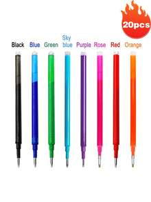 16支Pilot Frixion替换笔芯（6支蓝色、4支黑色、4支红色、2支绿色），Pilot Frixion替换笔芯，0.7毫米笔尖，可擦写凝胶替换笔芯，适用于FriXion Ball和FriXion Ball Clicker。（注：图片经过修图，可能与实物存在色差）。返校季