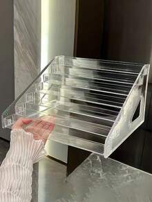 7-Tier Acrylic Stepped Display Rack, Transparent Multi-Layer Makeup Organizer Shelf For Blind Box, Cosmetics Storage,Makeup Bag,Travel Essential - Multicolor - View 6