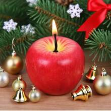 Vela en forma de manzana, divertida y creativa, velas sin aroma en forma de manzana 3D para Halloween, árbol de Navidad, cumpleaños, bodas, fiestas, centros de mesa, regalos para madres, decoraciones navideñas, decoración de invierno para el hogar, regalos de Navidad, decoración navideña