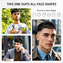 Pieza de cabello postizo para hombres de 16x18CM con clips, extensiones de cabello humano invisibles, pelucas para hombres de cabello corto, reemplazo de cabello natural hecho a mano para pérdida de cabello y cabello ralo, disfraz de Navidad, peluca de fiesta de Año Nuevo, estilo festivo - Natural Black - Ver 8