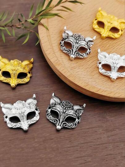 8 st smyckestillverkningskopplingar. Två hål i legering, genombrutet, rävmaskhänge. Armbandstillbehör. Berlocker för smyckestillverkning, prydnadssaker, bröllopsartiklar, berlockarmband, berlocker. Födelsedagsfester, Halloween, juldekorationer, hantverksmaterial för vuxna, lämplig för örhängen, halsband, amuletter, armband, gör-det-själv-smyckestillverkning.