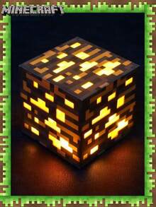 Minecraft 1pc Luminous Ore Decorative Light, Rechargeable Gaming Ore Lamp, Children's Bedroom Atmosphere Lamp Model Ornament Light, Very Suitable As A Fun Valentine's Day Gift, Christmas Decoration To Give To Mom, Dad, Grandma, Father, Teacher, Sister, Brother, Or Girlfriend! Holiday Gifts, Party Decorations, Table Decorations, Bedroom Decorations, Christmas Decorations!