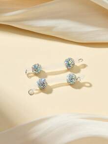 1对可爱塑料假乳环，适合女性日常装饰，多色水钻乳环，可调节无穿孔乳环，假乳环身体饰品 - Fake Nipple Rings - 查看 3