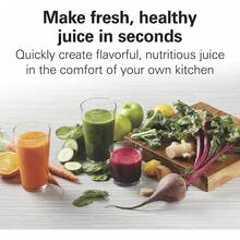 Extractor de jugo HealthSmart compacto de  400 Watts de potencia, extractor centrífugo de 2.4 pulgadas para frutas y verduras, fácil de limpiar, última , color negro (67500) - Tipo de Enchufe A USA (110-127V) - Ver 2