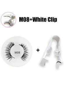 1 对/套 CC 卷曲磁性睫毛套装，磁性无胶双磁铁磁性睫毛，带涂抹镊子，可重复使用磁性睫毛，适合懒散的人，自然卡通睫毛混合器设计，3D 浓密睫毛延长，适合日常佩戴、工作、学习、旅行、派对、女性礼物、女性圣诞礼物 - 黑色 - 查看 10