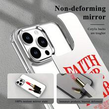 Teléfono con diseño de espejo moderno. Compatible con las series 11/12/13/14/15/16/Pro/MaxX. Teléfono 2 en 1 con espejo para maquillaje. - Blanco - Ver 7