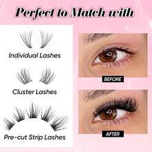 SRCKFIZ 10ml 2-In-1 DIY False Eyelash Glue & Sealant Pen, Waterproof, Quick Drying, Non-Irritating, Natural Finish, Strengthening - Black - View 7