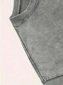 230G Retro Washed Cotton-Shirt, Anime Graphic Double-Sided Print "This World Shall Know Pain", Loose Fit Round Neck, Unisex Summer Streetwear, Holiday Casual Fashion New Arrival - 深灰色 - 查看 4