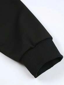 Men's Heavyweight "Nobody Cares, Work Harder" Hoodie - Gym & Casual Pullover Sweatshirt, Soft Polyester Workout Top For Martial Arts, Weightlifting - Motivational Streetwear Apparel, Training Gear, Street Fashion, Highquality Fabric, Long Sleeve Top, Fitness Enthusiasts - Black - View 3