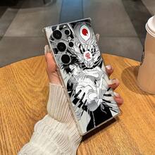 Una funda de teléfono suave y transparente de diseño creativo con un chico anime negro y blanco súper delgado, compatible con Samsung Galaxy S25 Edge, S24, S23, S22, S21, S20, S10 FE, Note20 y 10 Ultra Plus para 4G y 5G. - Mezcla de colores - Ver 3