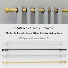 0.748 Inch Spiral Splice Curtain Rod/Roman Rod, Metal Iron Material, Adjustable Segment Count. Length: 31 Inches To 147 Inches, Fits 28 Inch To 144 Inch Windows. Can Be Used As: Blackout Curtain Rod/Sun Shade Rod/Sheer Curtain Rod. Wall-Mounted And Hanging Installation, Sturdy And Durable. Available In White, Black, Gold, Silver. Classic Decorative Finials, Perfect For Bedroom, Kitchen, Living Room, Dining Room, Bathroom, Office, Dorm And Rental Apartment. - Multicolor - View 11