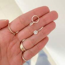 Fashion Sparkling Necklace And Earrings Set With Round  Pendant, 925 Silver Plated - Bạc - Xem 6