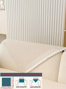 1 tấm phủ ghế sofa viền hoa sang trọng, khăn phủ ghế sofa chống trượt, chống bụi, chống trầy xước, tấm bảo vệ ghế sofa sang trọng, vỏ bọc ghế sofa trang trí, thích hợp cho phòng khách, phòng ngủ, phòng học, văn phòng, xe hơi, mọi mùa - Màu be - Xem 15