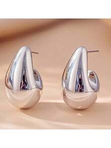 Bộ 2-18 khuyên tai nhựa Acrylic hình chữ C phóng đại mạ bạc UV thời trang Châu Âu & Mỹ mới - CCB - Xem 16