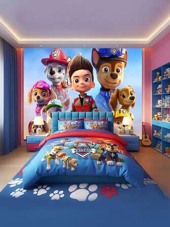 Paw Patrol 1 块汪汪队主题圣诞派对背景横幅。采用耐用涤纶面料制成，印有汪汪队图案，色彩鲜艳亮丽。适用于各种室内外庆祝活动，可用作照片背景或桌布。这款圣诞背景布可用作四季派对装饰、狗狗生日派对装饰和节日装饰。