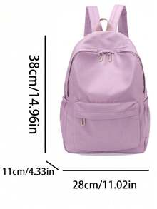 Casual Versatile Minimalist Backpack For Women - Purple - View 6