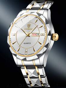 BINBOND 2 件情侣石英表罗马数字时尚不锈钢防水男士腕表女士情侣手表情人节礼物 - 白色 - 查看 6