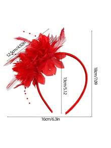 Diademas con plumas y flores, accesorios para el cabello para fiestas, reuniones, fiestas de té, banquetes de boda, Año Nuevo retro