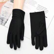 1 Pair Women's Thin Driving Gloves For Spring, Summer, Autumn, UV Protection, Elastic Lace Decor, Suitable For Outdoor Decoration