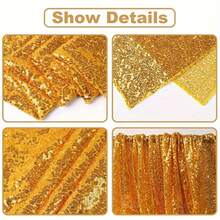 Mantel con lentejuelas doradas brillantes - Con múltiples tamaños, para decoración del hogar, decoración de bodas, manteles rectangulares/circulares, perfecto para el Ramadán, Año Nuevo, San Valentín, Pascua, Día de la Madre, fiestas de cumpleaños - oro - Ver 9