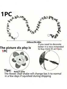 1/4/8/25 pièces Roses artificielles de 240 cm, plantes de vigne, cadeau de la Saint-Valentin, décoration de la maison, décoration de table à manger, décoration de chambre à coucher, matériel de décoration de mariage, matériel d'arrangement de fleurs de jardin extérieur, décoration de Nouvel An, décoration d'automne