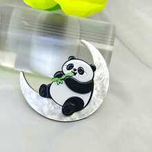 Handmade Cute Panda & Cat Acrylic Brooch - Combining Modern Minimalist And Vintage Style, Sweet Accessory For Scarf, Versatile Gift Jewelry Costume Accessories Bag Charms Office Accessories