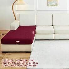 1件装防水玉米绒弹力沙发垫套客厅弹力沙发垫套家居装饰沙发套 - 酒紅 - 查看 12