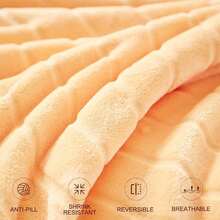 Bertte Throw Blanket, 330 GSM Super Soft Lightweight Luxury Fleece Blankets For Couch Sofa Bed Ultra Luxurious Warm And Cozy For All Seasons, 50"X 70", Yellow - Yellow - View 5