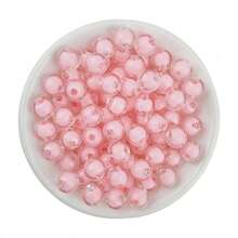 50pcs 8mm Round Transparent Acrylic Beads Loose Spacer Beads For Jewelry Making DIY Handmade Accessories