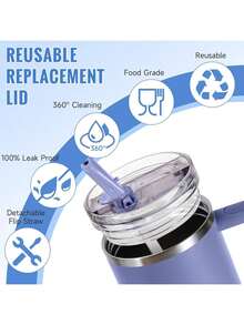 1/2PCS Lid Compatible With Stanley Cup Accessories 40 Oz Tumbler Flip Straw Lid Replacement Fit For , Leak Proof For Lid Replacement Spill Proof Reusable Tumbler Cover Compatible With 40oz Cup Accessories - 彩色 - 查看 7