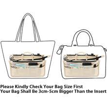 ¡RecomendadoBTSKY - Organizadores de bolsas impresas para el interior de la bolsa, divisores de bolsas de alta capacidad con 13 bolsillos y asa, color beige¡Top de Temporada - Beige - Ver 5